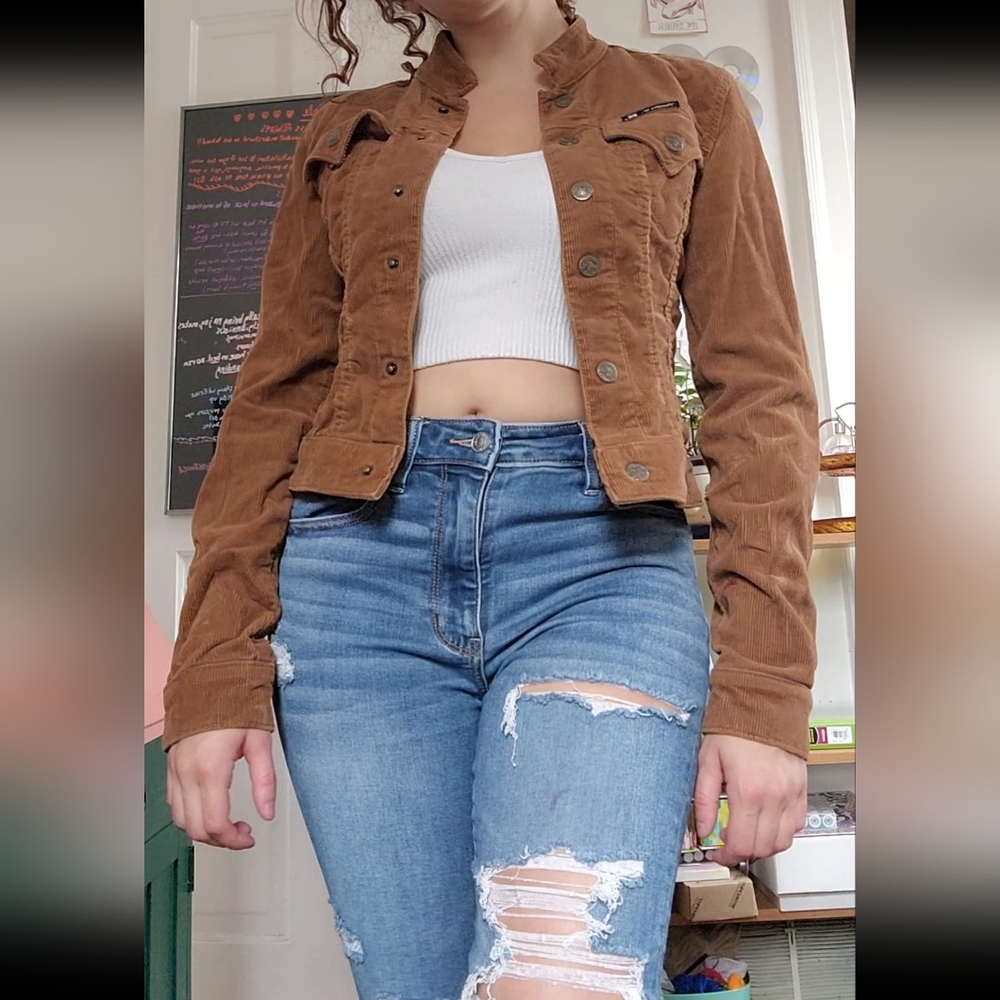 Cropped corduroy jacket